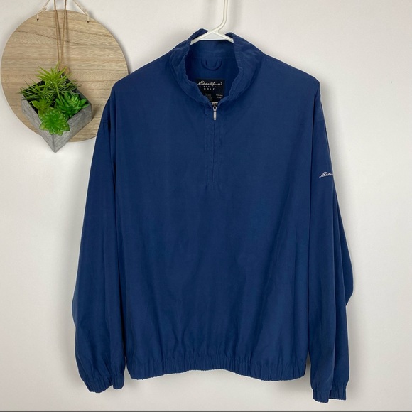 Eddie Bauer vintage navy zip pull over windbreaker - Picture 1 of 5